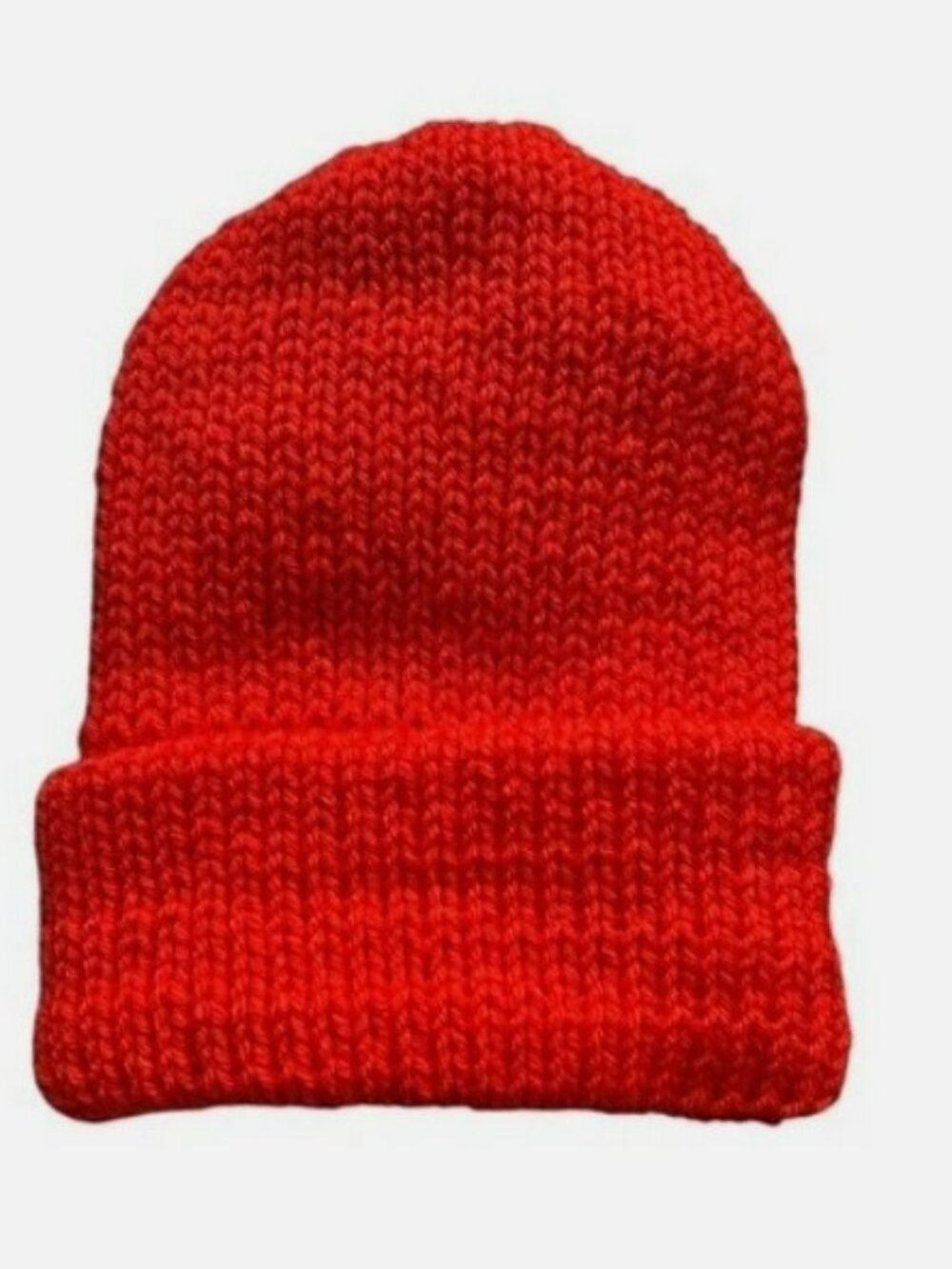 Knit Handmade Hat Beanie Blaze Orange Hunting Safety One Size